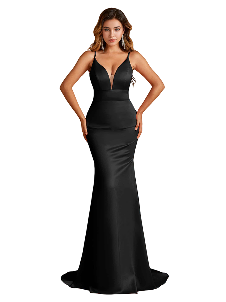 black wedding bridesmaid dresses Sexy Mismatched Satin Dress UK for sale – MyChicDress Custom Black and Gray Color:C. size:26