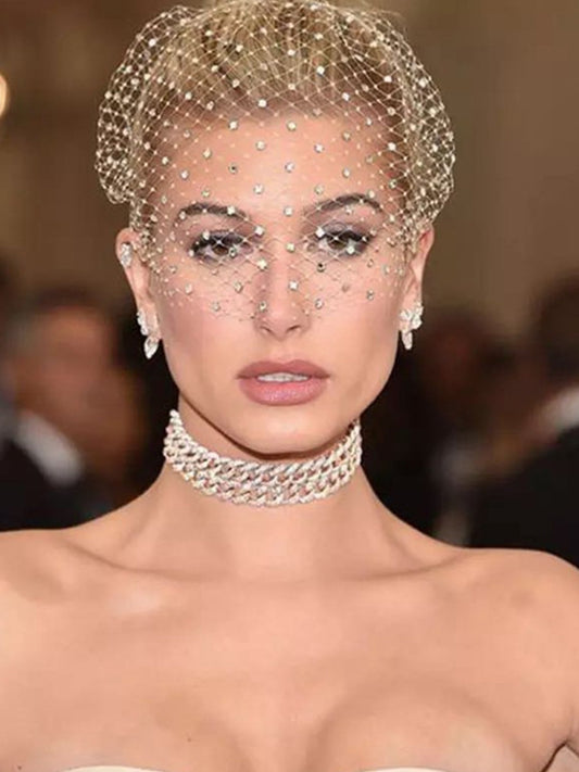 VA06 Diamond Hair Band Bridal Veil