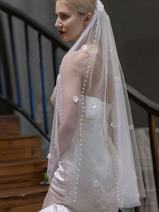 Floral Pearls Long Veil