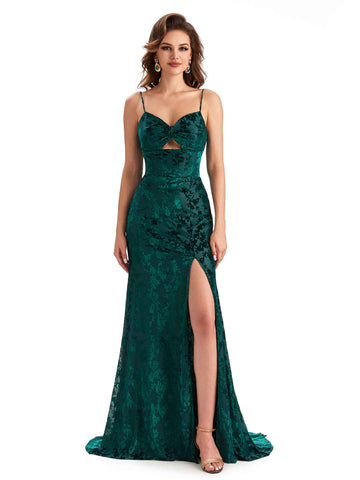 Long Winter Floral Velvet Bridesmaid Dresses - VowSatin