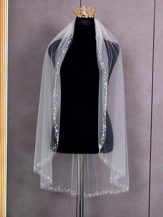 Floral Pearls Long Veil