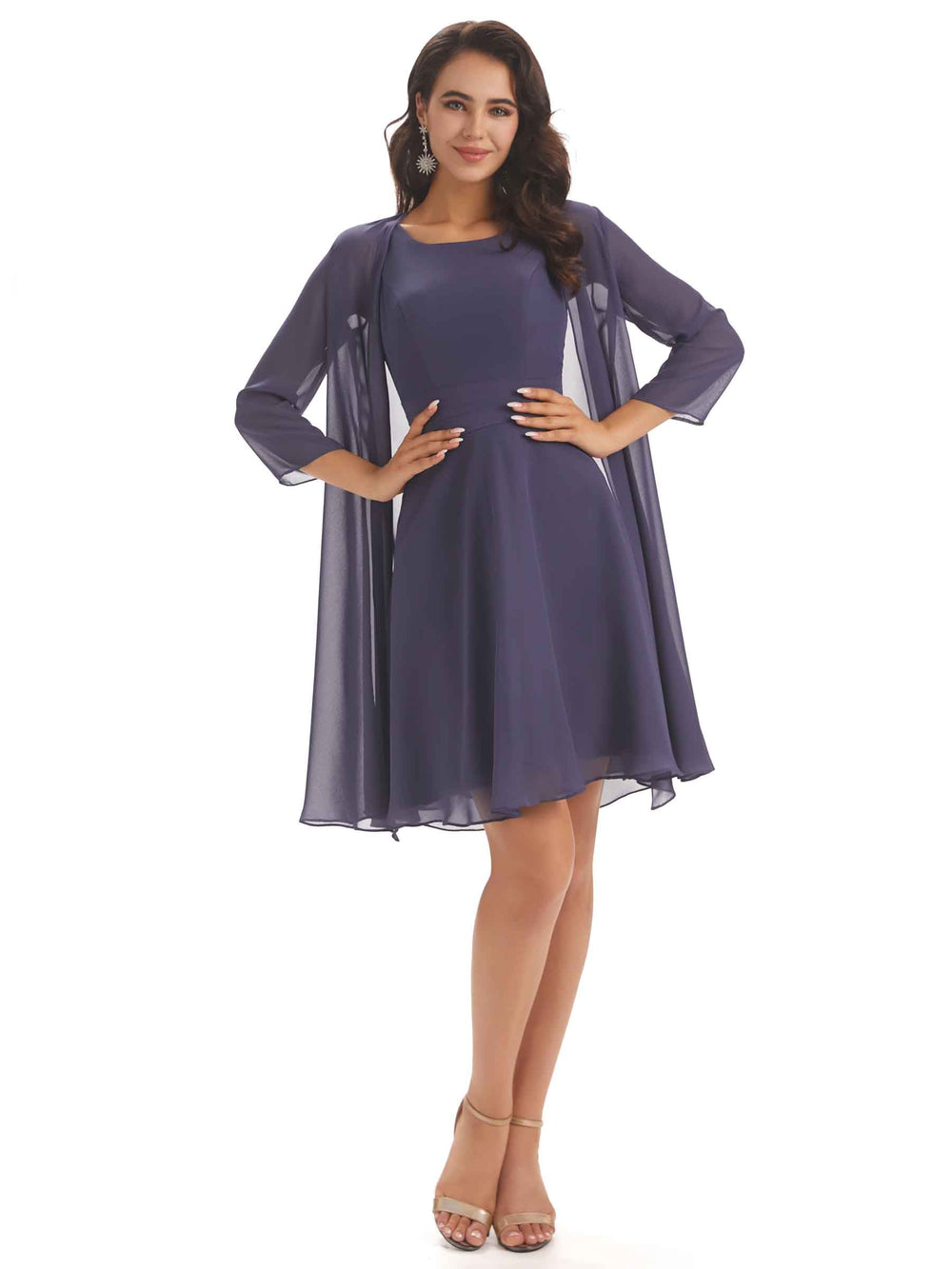 Madeline Knee A-line Length Chiffon Dress