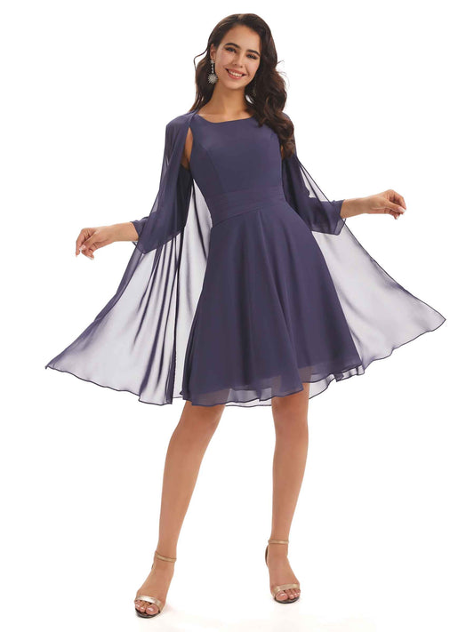 Knee Length A-line Chiffon Dress