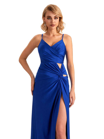 Pleats Jersey Dress-Teal