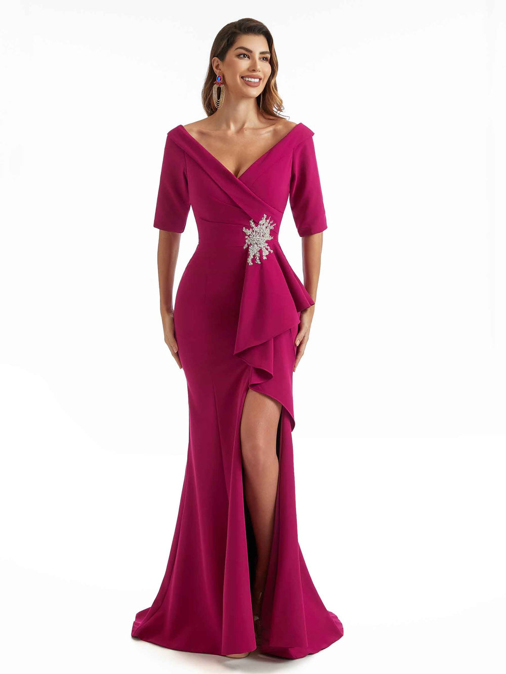 Barlow Short Sleeves Crepe Dress