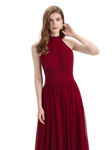 Halter Chiffon Dress-Cocktail