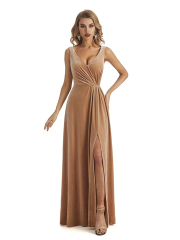 Janie V-neck Velvet Dress