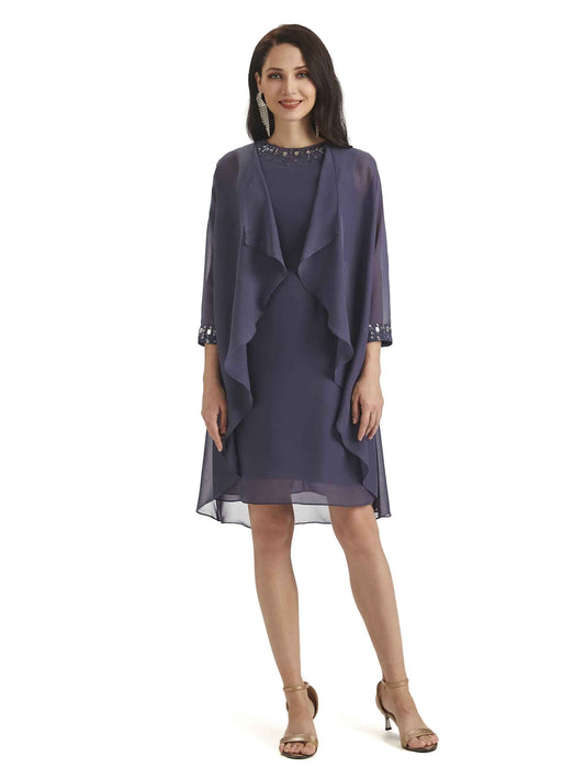 Acadia Knee Length Sleeveless Chiffon Dress