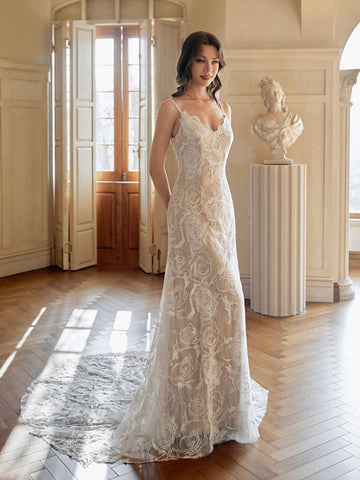 Yorath Backless Lace Wedding Dresses