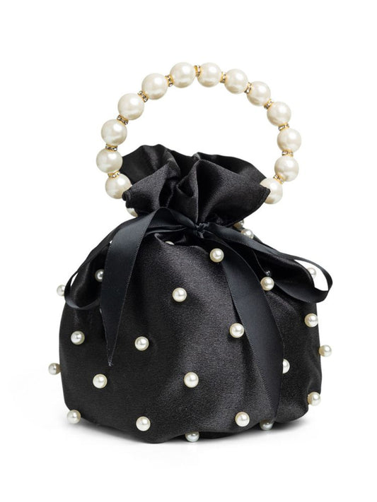 LEB Chain Pearl Shoulder Bucket Bag