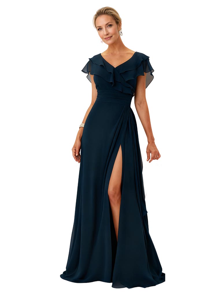 Thalia Plus Size Short Sleeves Chiffon Dress