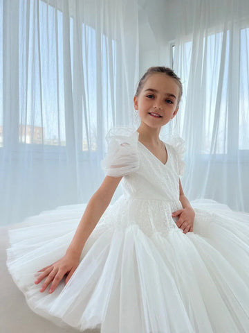 Iris Puff Sleeve Tulle Dress