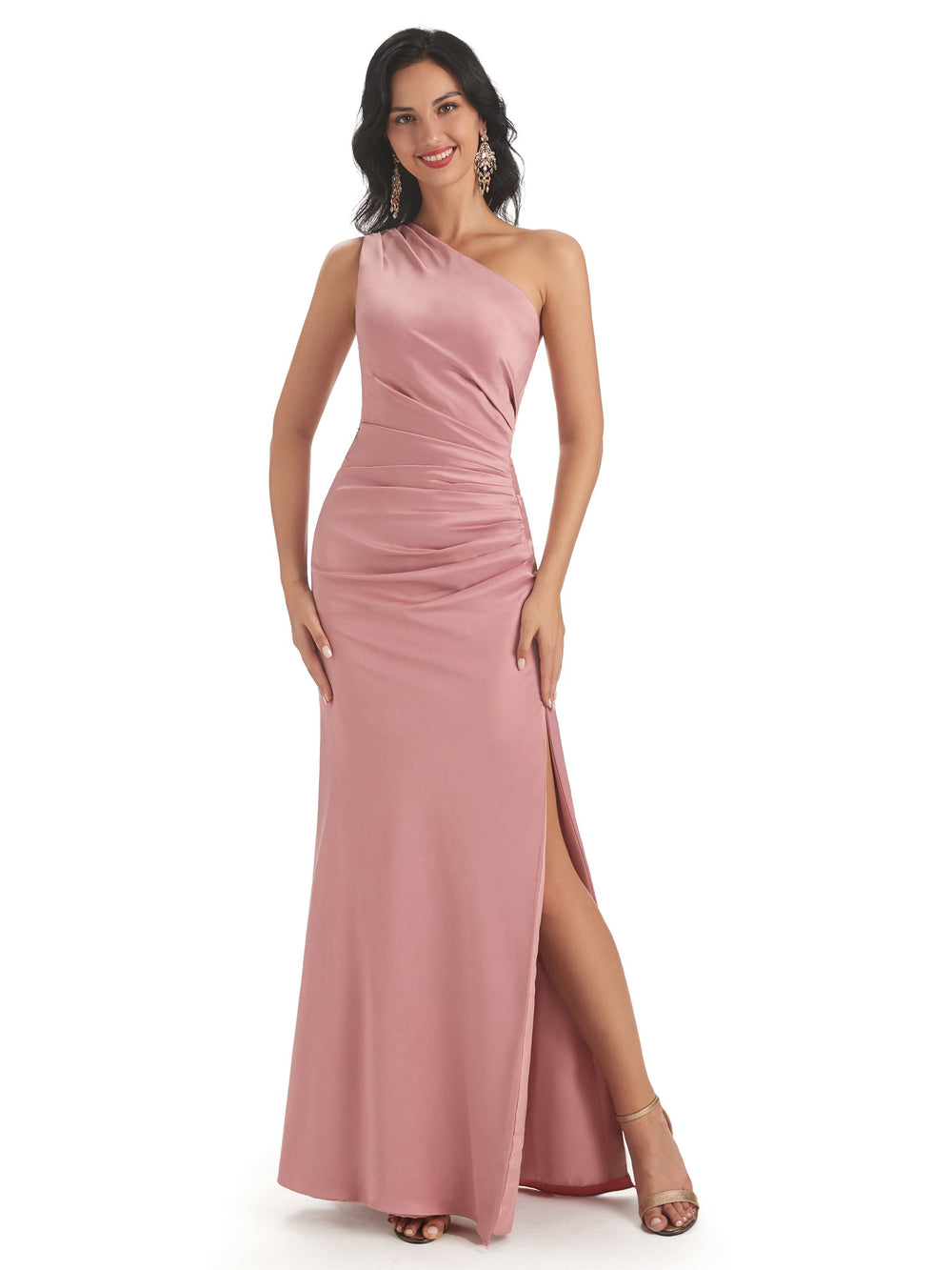 Fall Maxi Satin Guest Dress