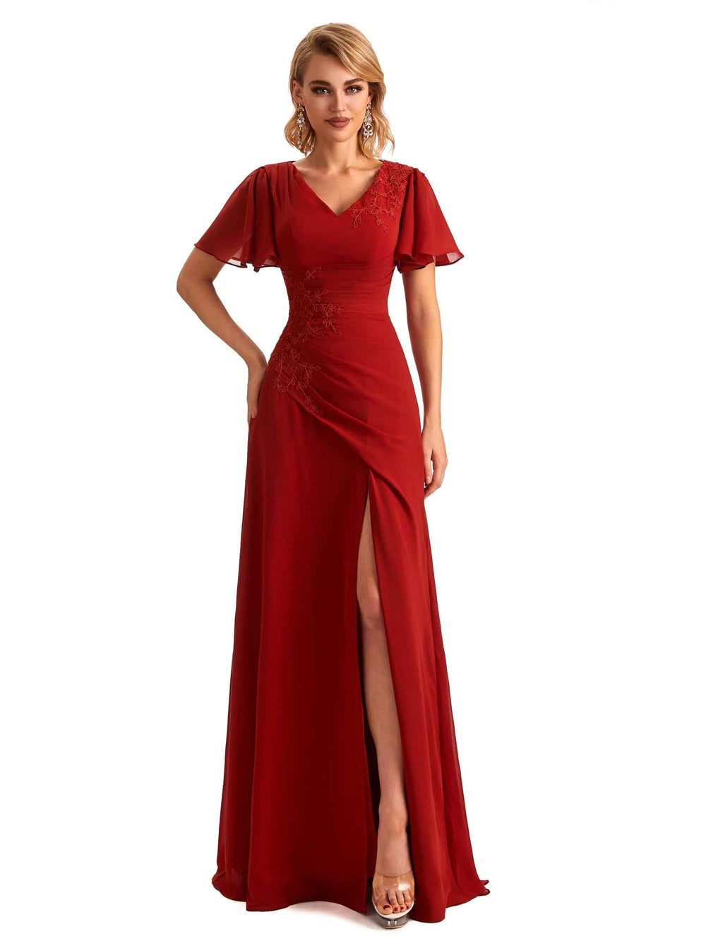 Rebekah Side Slit Lace Dress