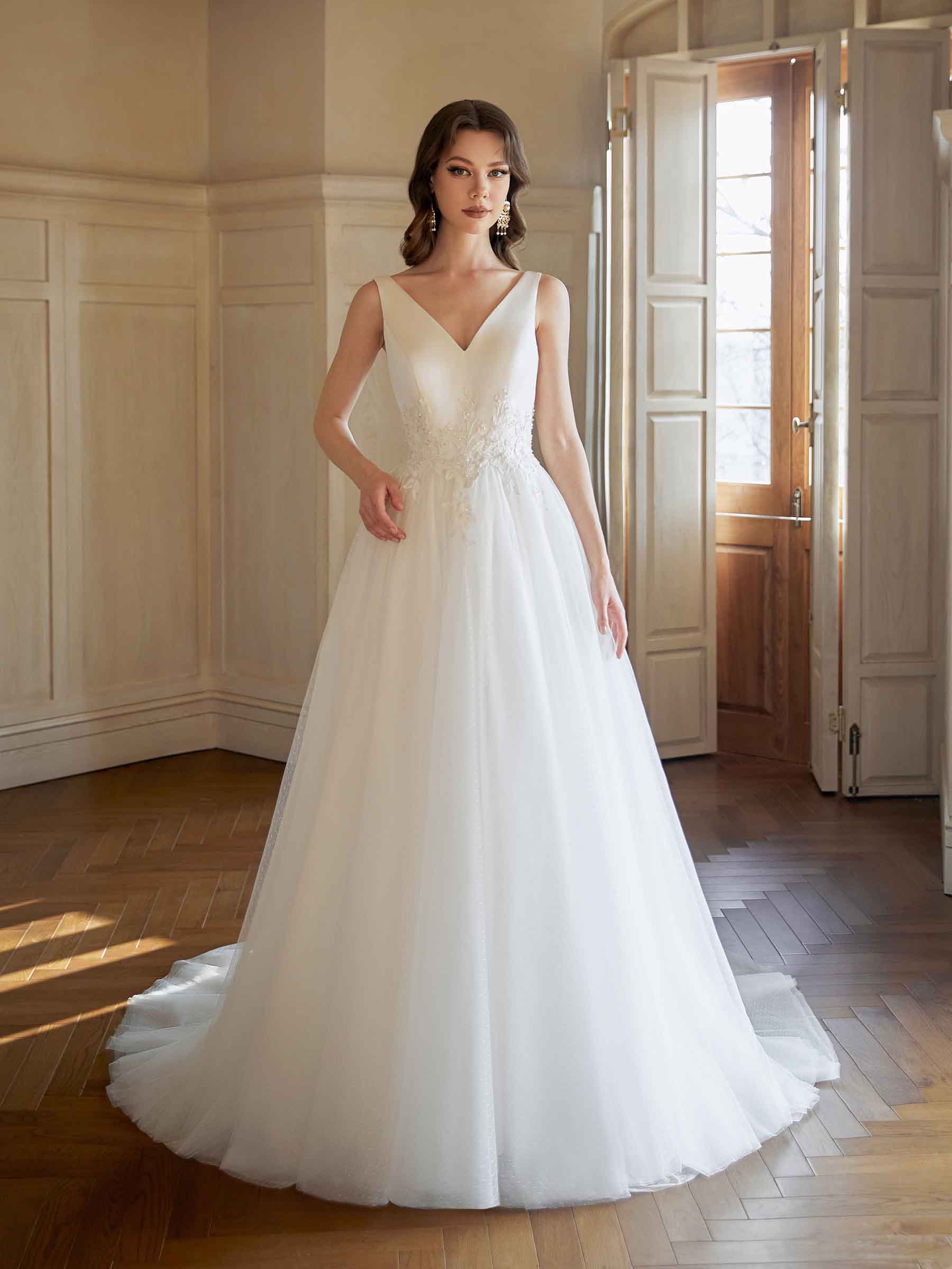 Haneefah A line lace Wedding Dresses