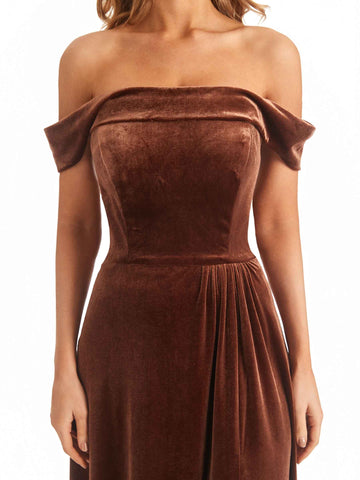 Mermaid Velvet Dress-Forest Green