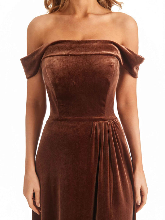 Mermaid Velvet Dress-Copper