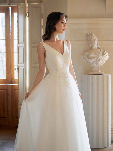 Haneefah A line lace Wedding Dresses