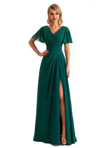 Regan Pleats Chiffon Dress
