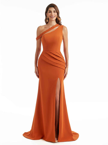 Henrry One Shoulder Crepe Dress
