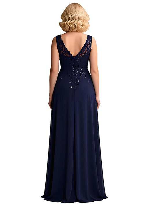 Sleeveless A-line Chiffon Dress