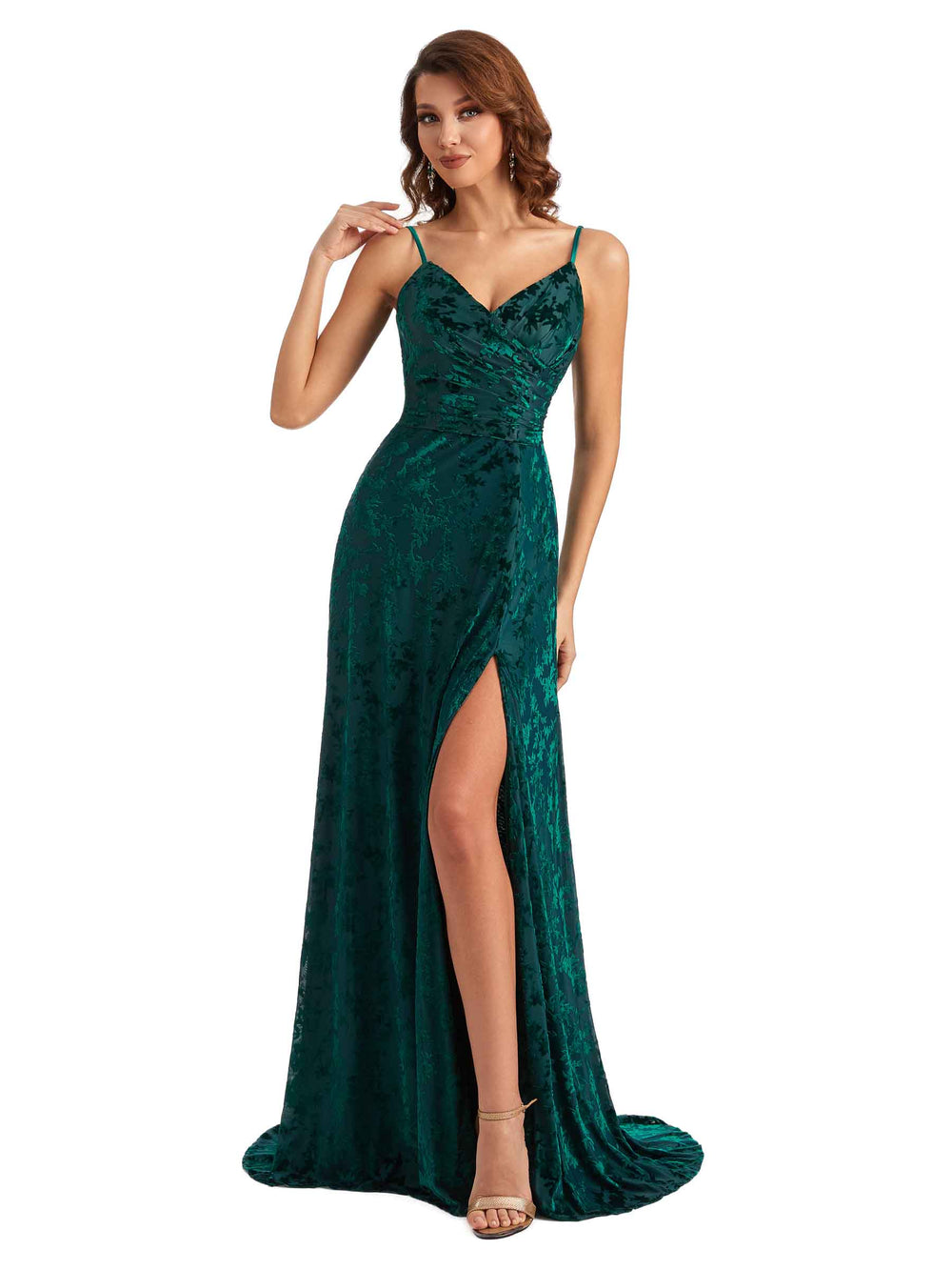 Liza Mermaid Floral Velvet Dress