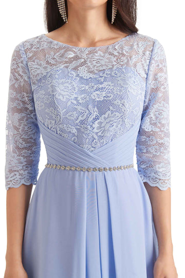 Long Chiffon Dress-Emerald