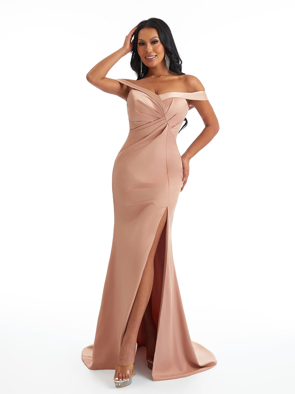 Alora Off The Shoulder Mermaid Satin Dress