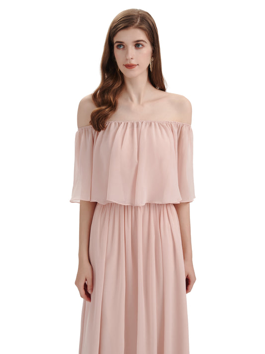Off The Shoulder Chiffon Dress