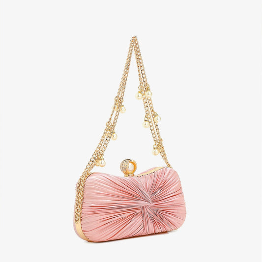 Pleated Bow Tassel Bag