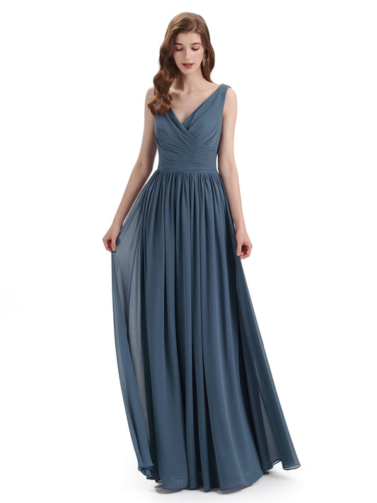 Silvia V-neck Chiffon Dress