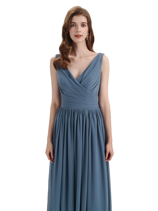 V-neck Chiffon Dress