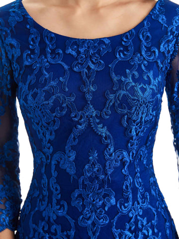 Knee Length Lace Dress-Dusk