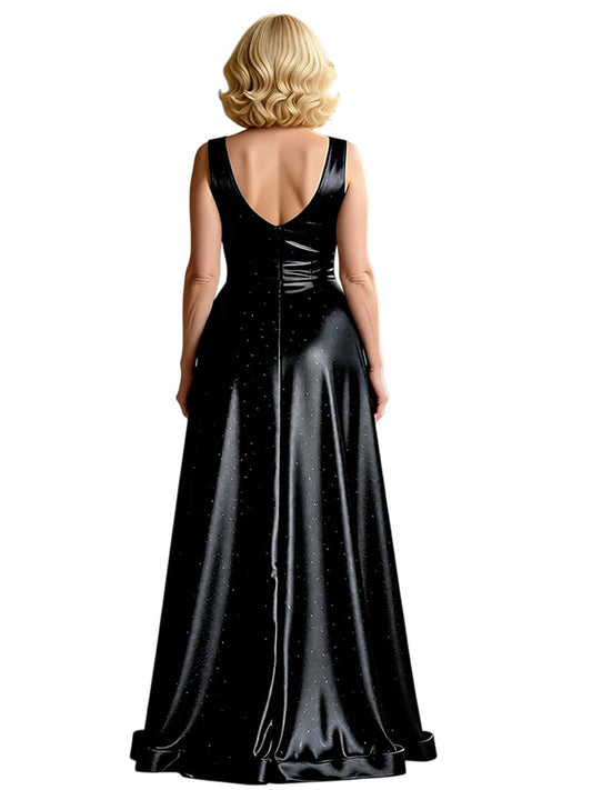 Scoop Sleeveless A-line Sequin Dress