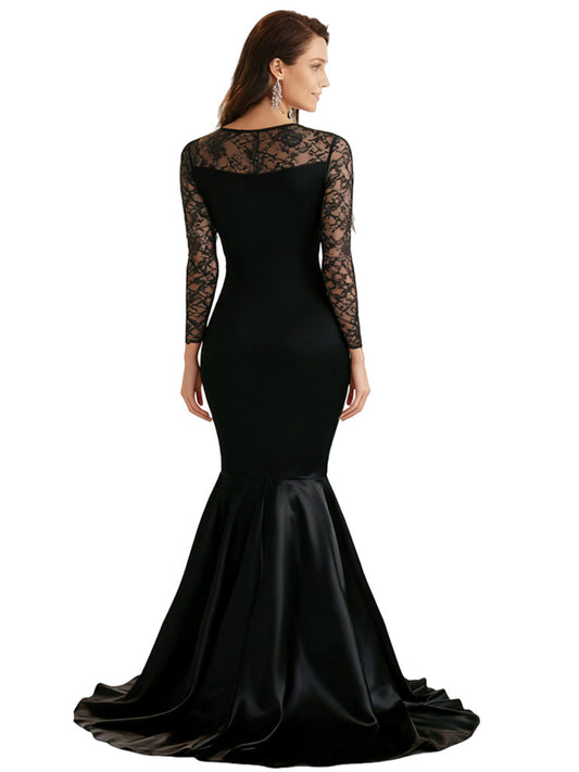 V-neck Long Sleeves Chiffon Dress