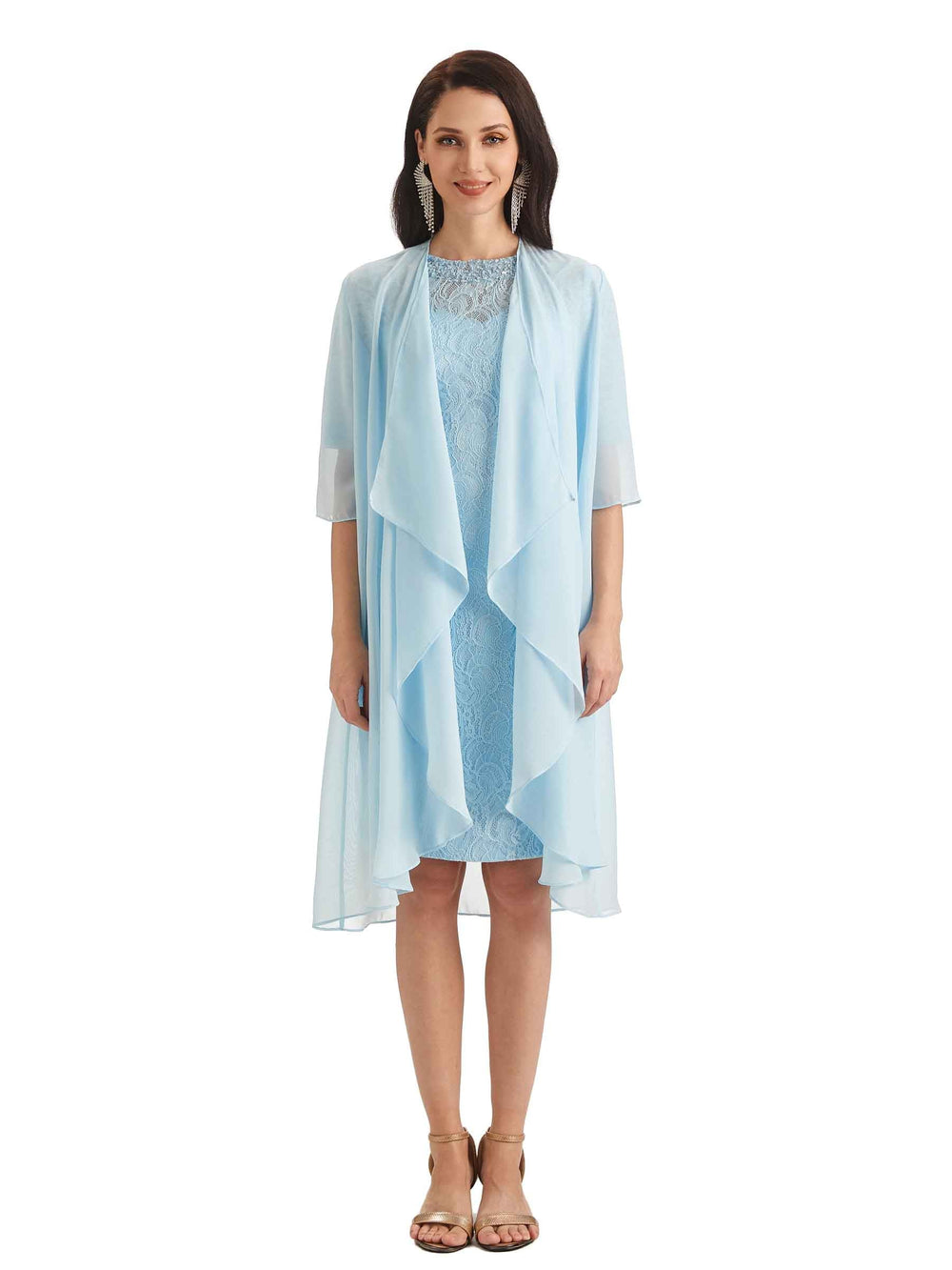 Cervine Long Sleeves Chiffon Dress