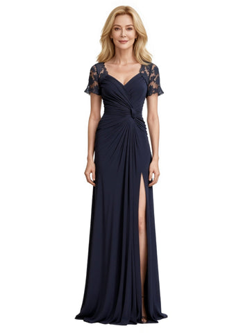 Gehmon Plus Size V-Neck Chiffon Dress