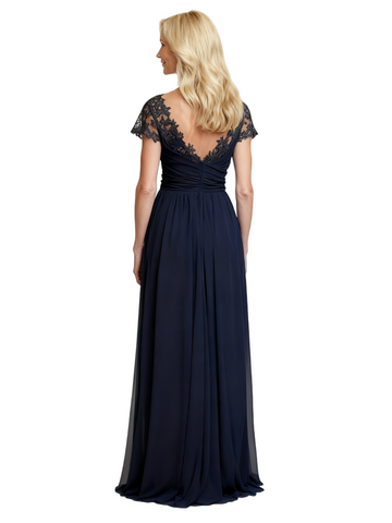 Plus Size V-Neck Chiffon Dress