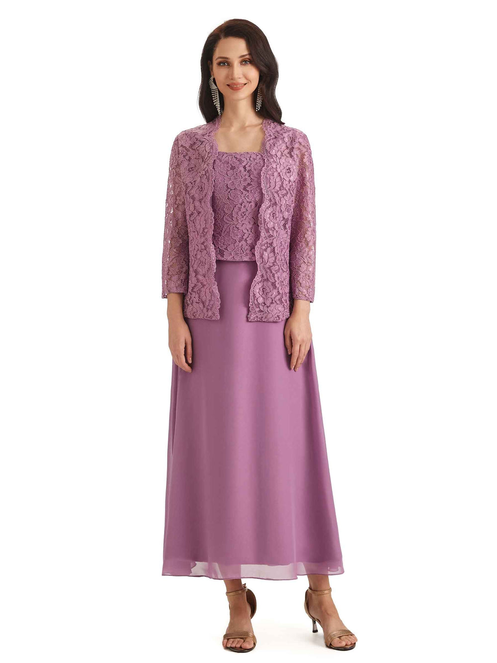 Vail Tea Length A-line Lace Dress