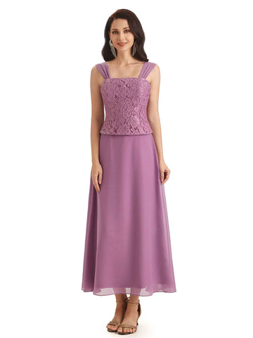 Tea Length A-line Lace Dress
