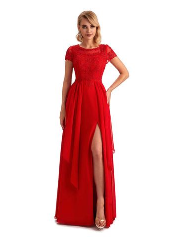 Corrie Short Sleeves Chiffon Dress