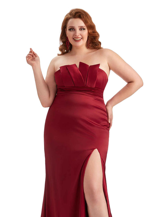 Plus Size Mermaid Satin Guest Dress