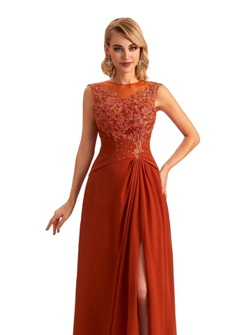 Side Slit Chiffon Dress-Regency