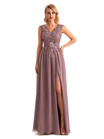Cheryl V-neck Chiffon Dress