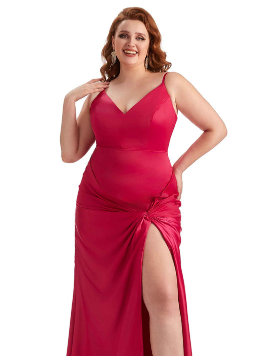 Plus Size Mermaid Satin Guest Dress