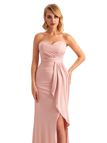 Strapless Jersey Dress-Grey