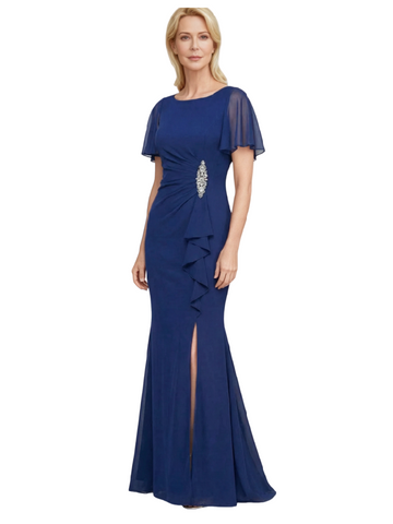 Garrett Plus Size Side Slit Chiffon Dress