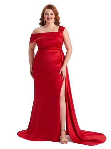 Hunziker Plus Size One Shoulder Satin Dress
