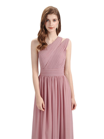 One-shoulder Chiffon Dress