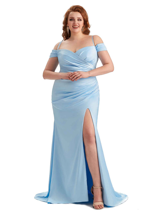 Holstine Plus Size Cold Shoulder Satin Dress